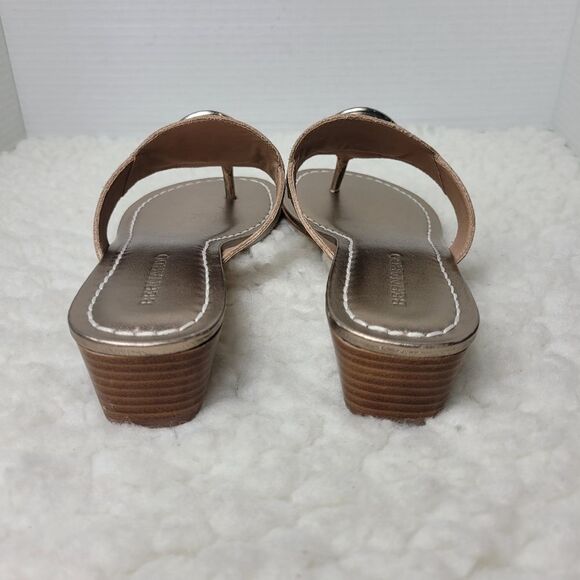 K. Jacques St Tropez Women's Size 6.5 Leather Cork Wedge heel Sandals - Picture 4 of 9
